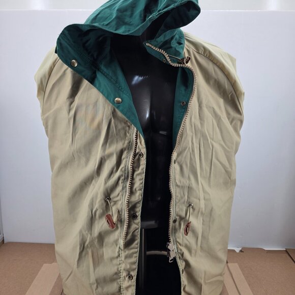 Vintage Woolrich Jacket Mens Green Parka Rain Coat Chore Hooded Large - Picture 11 of 13
